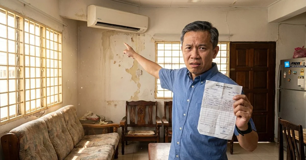 Comparison of cheap versus professional aircond service showing hidden costs and quality differences